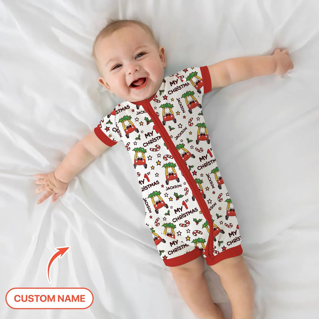 Custom Name Baby Car My 1st Christmas Shorty Zippy - Zumbamboo