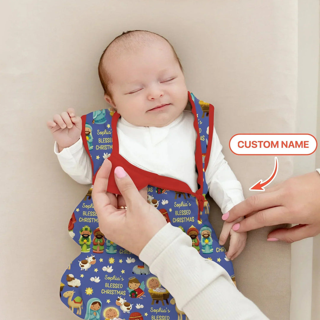 Custom Name Blessed Christmas Night Sleep Bag For Baby - Zumbamboo