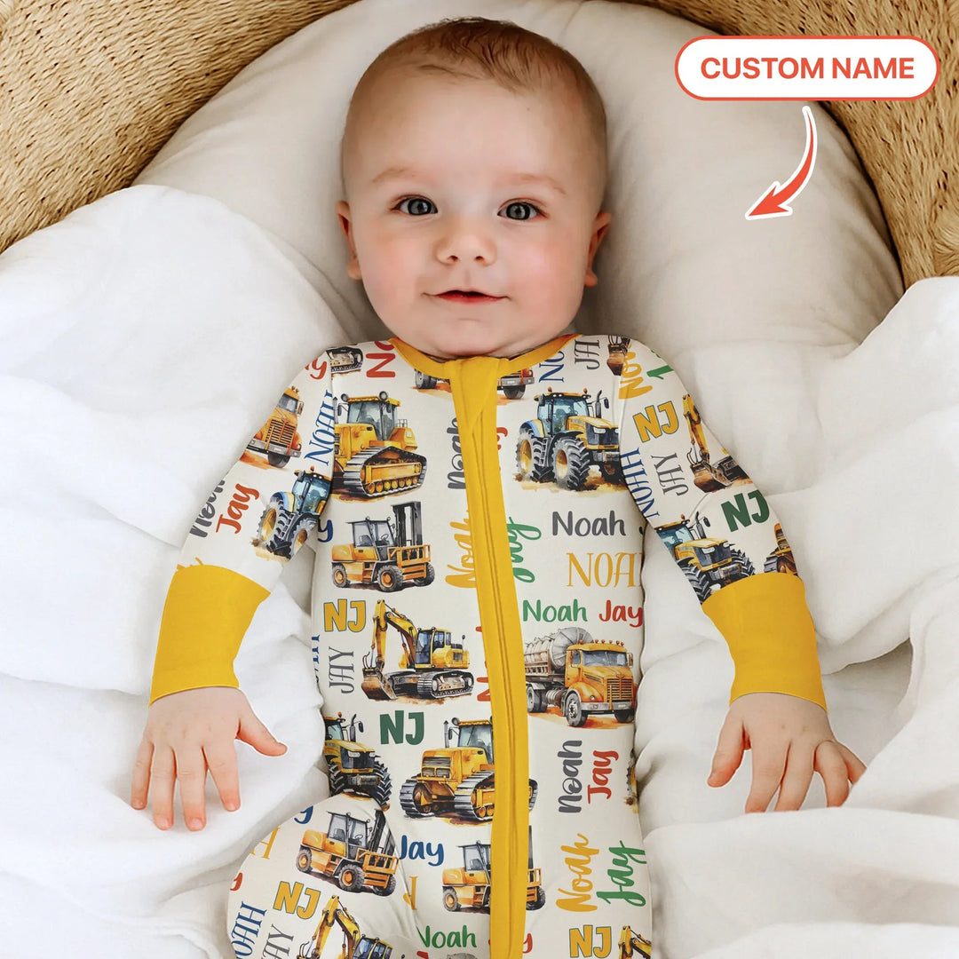 Custom Name Construction Trucks Convertible Zippy - Zumbamboo