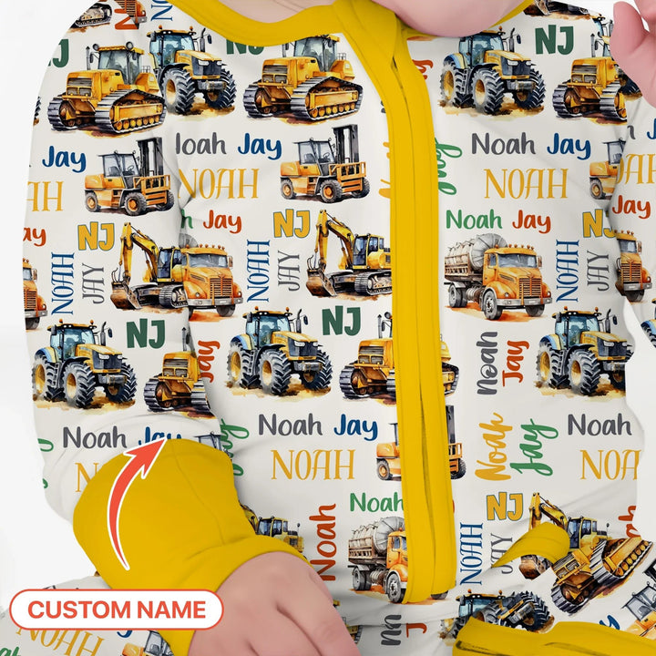 Custom Name Construction Trucks Convertible Zippy - Zumbamboo