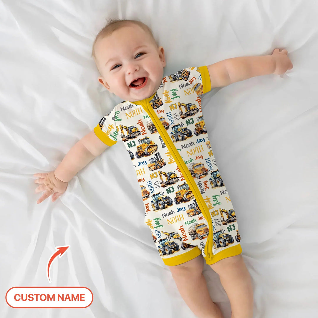 Custom Name Construction Trucks Shorty Zippy - Zumbamboo