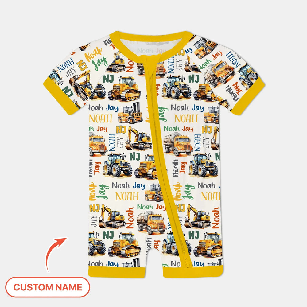 Custom Name Construction Trucks Shorty Zippy - Zumbamboo