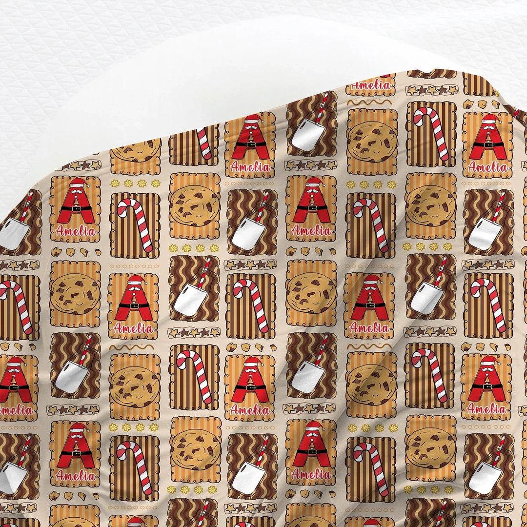 Custom Name Cookies and Milk Wonderland Swaddle Blanket - Zumbamboo