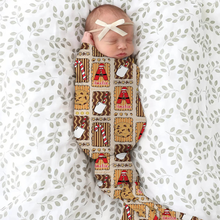 Custom Name Cookies and Milk Wonderland Swaddle Blanket - Zumbamboo