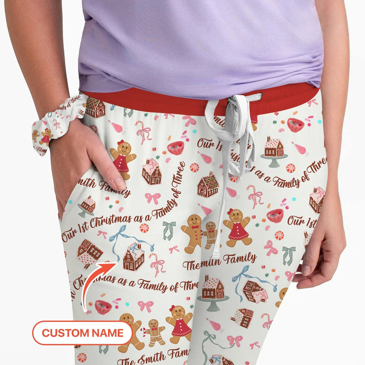 Custom Name Family Gingerbread Women Pajama Set - Zumbamboo