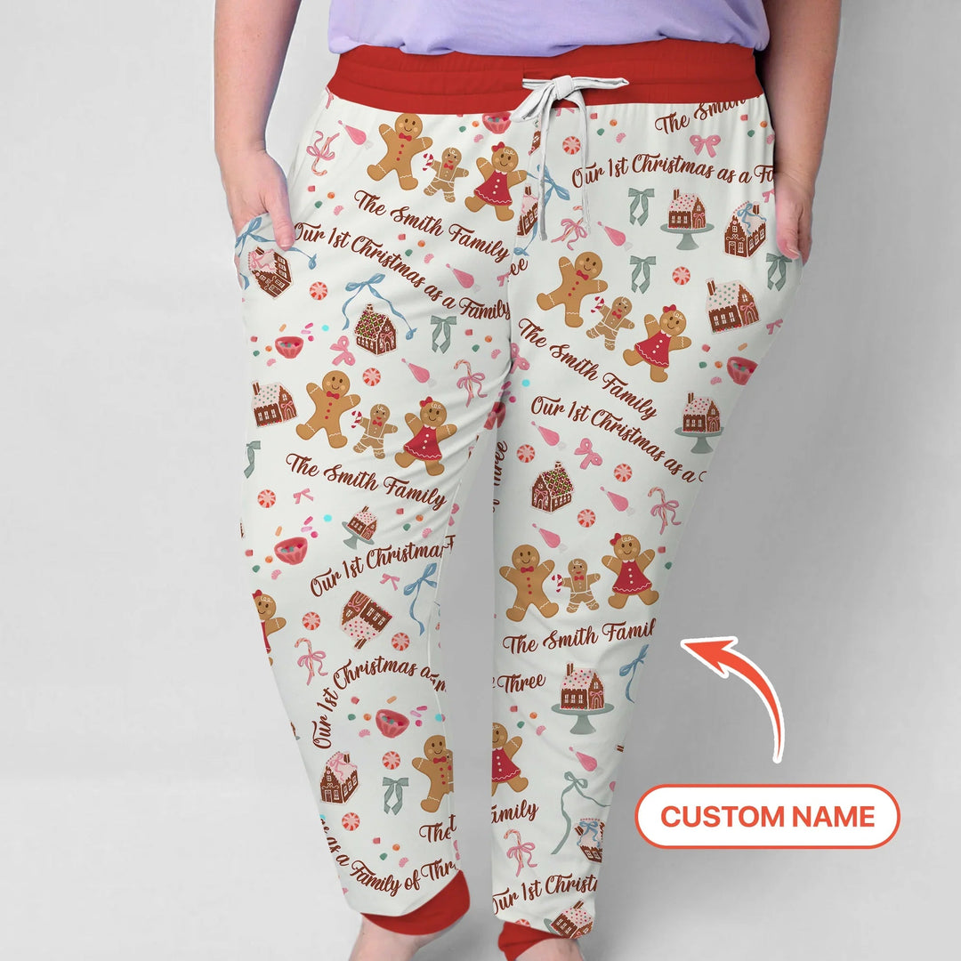 Custom Name Family Gingerbread Women Pajama Set - Zumbamboo