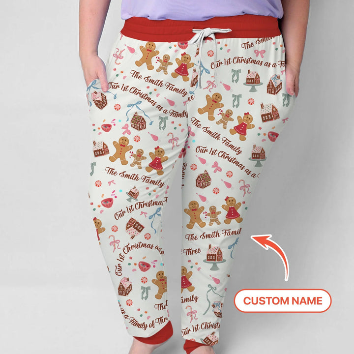 Custom Name Family Gingerbread Women Pajama Set - Zumbamboo