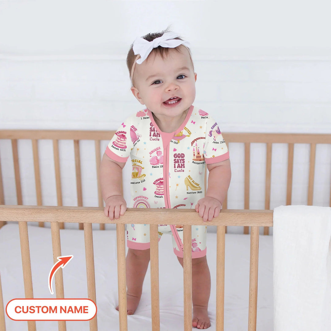 Custom Name God Says I Am Girl Shorty Zippy - Zumbamboo