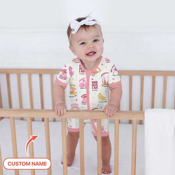 Custom Name God Says I Am Girl Shorty Zippy - Zumbamboo