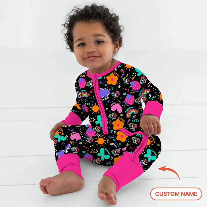 Custom Name Little Melanin Queen Convertible Zippy - Zumbamboo