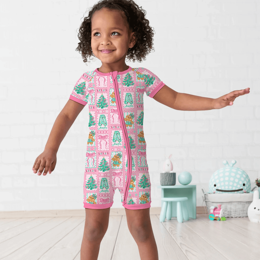 Custom Name "Merry Pink Christmas" Shorty Zippy - Zumbamboo