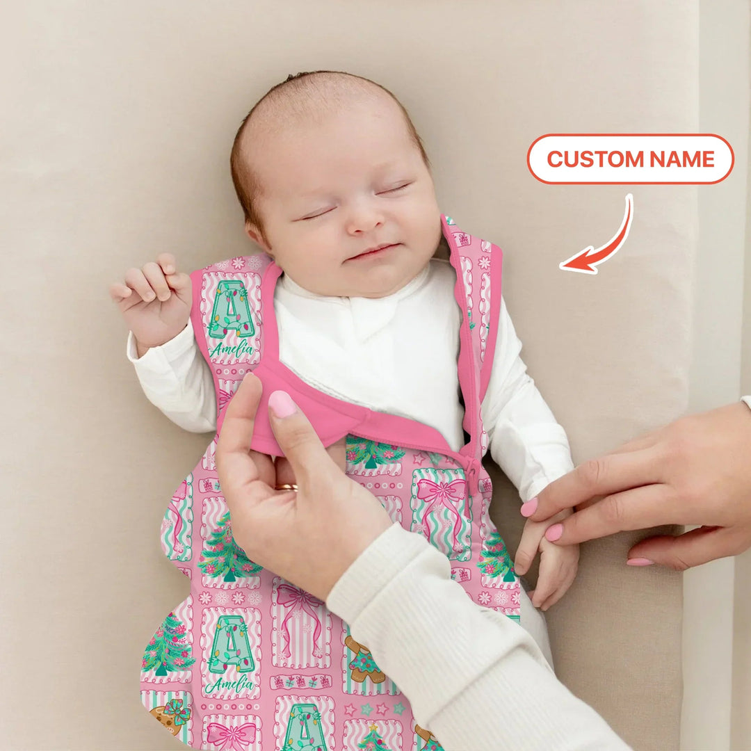 Custom Name "Merry Pink Christmas" Sleep Bag - Zumbamboo