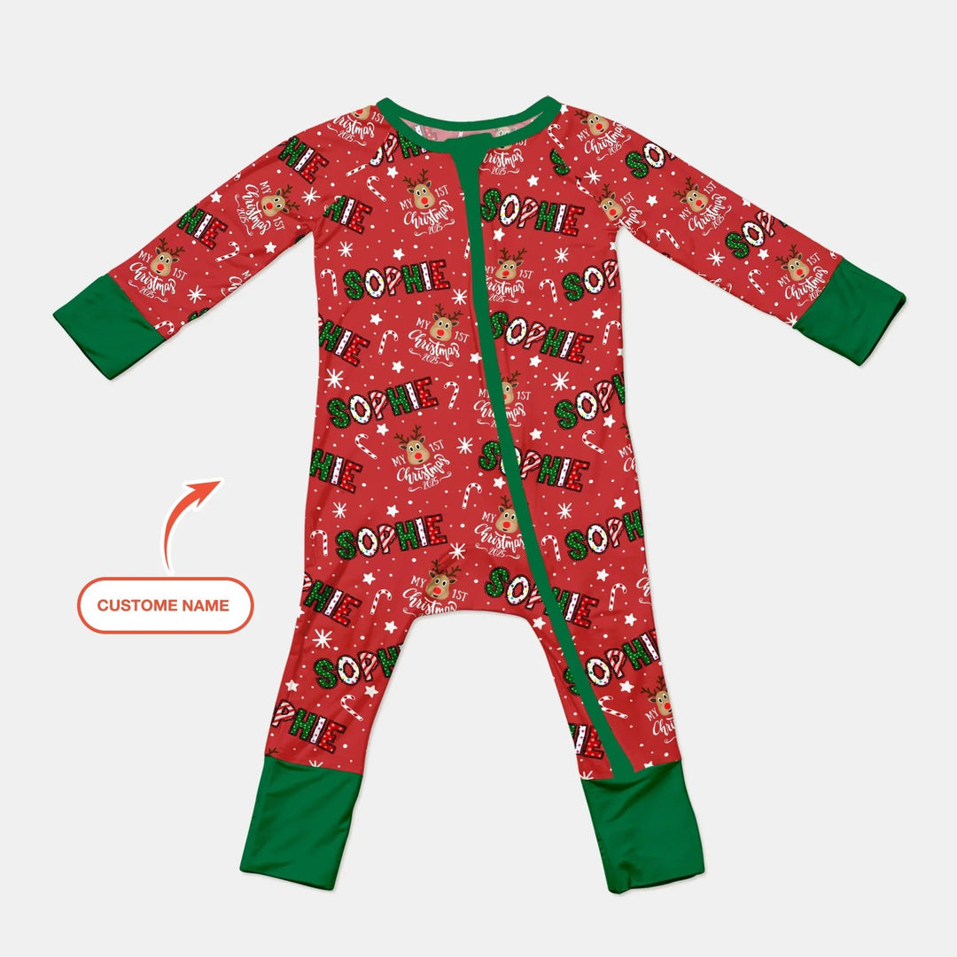 Custom Name "My First Christmas 2025" Convertible Zippy - Zumbamboo