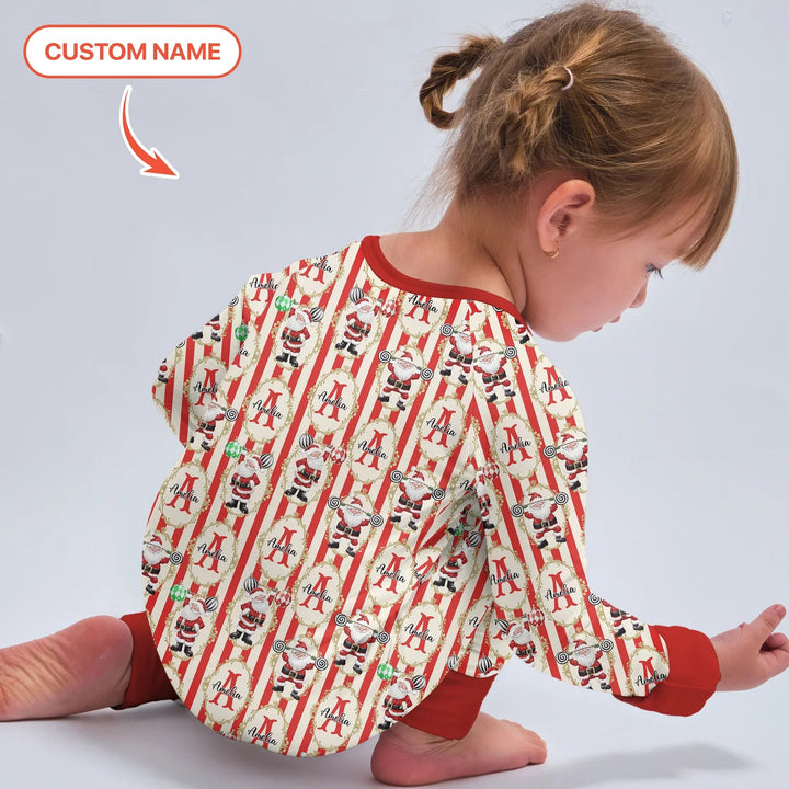 Custom Name Santa Stripes Convertible Zippy - Zumbamboo