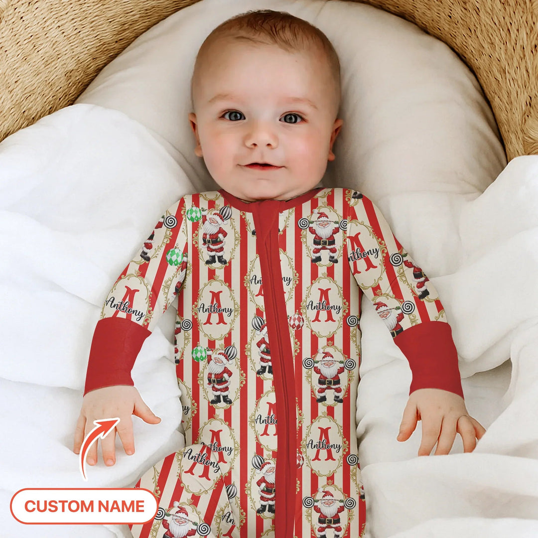 Custom Name Santa Stripes Convertible Zippy - Zumbamboo
