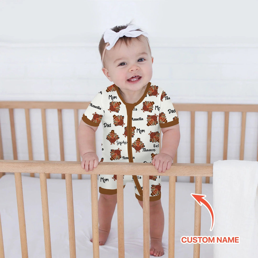 Custom Name Thanksgiving Family Matching Shorty Zippy - Zumbamboo