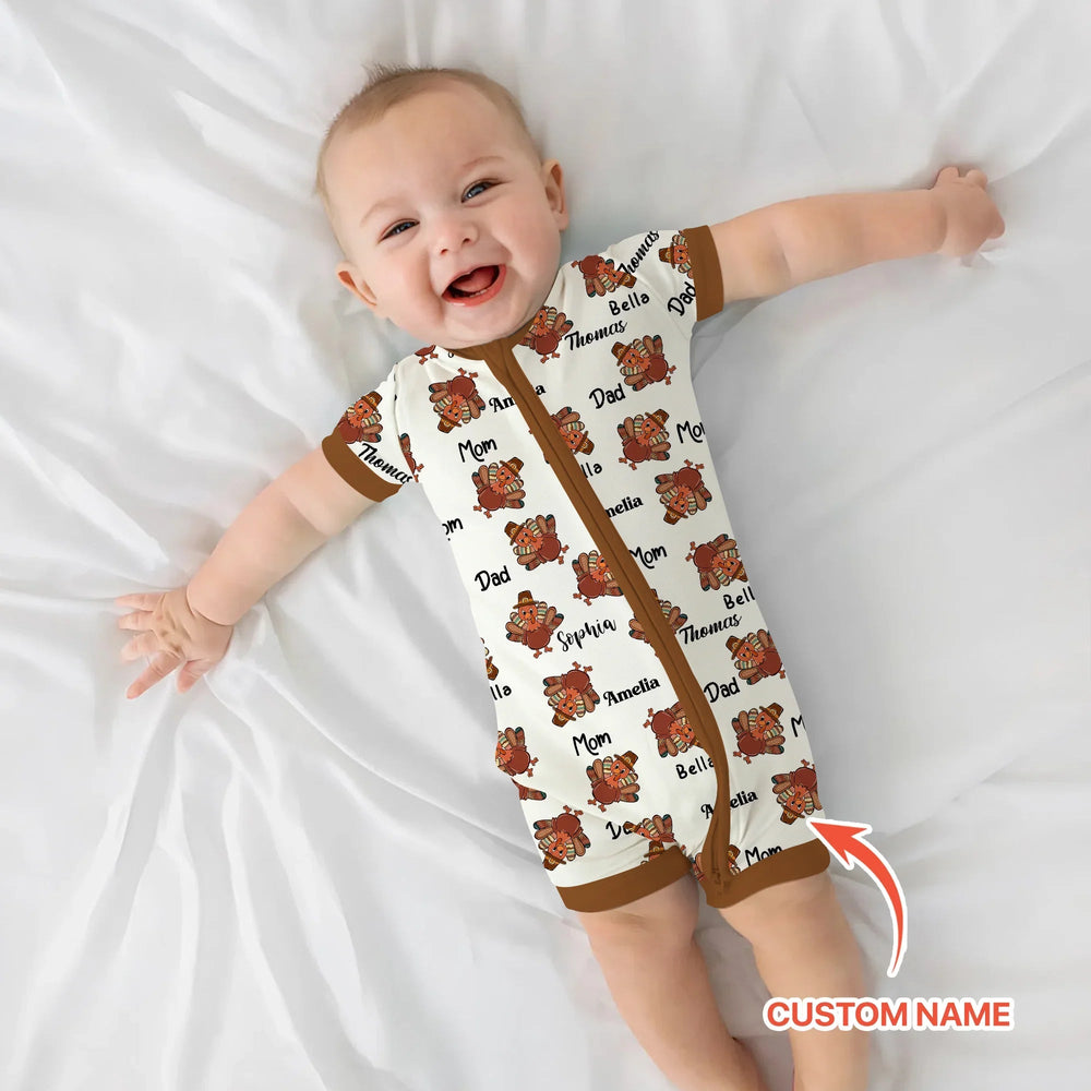 Custom Name Thanksgiving Family Matching Shorty Zippy - Zumbamboo