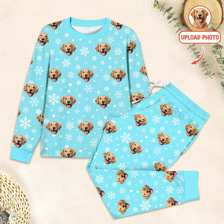 Custom Pet Face Photo Men's Pajama Set For Christmas - Zumbamboo