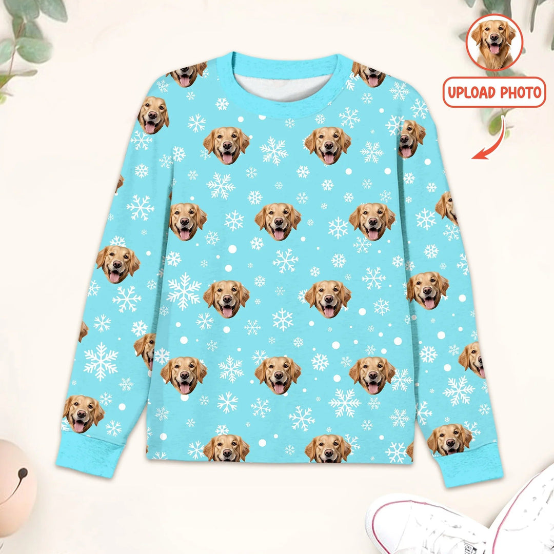 Custom Pet Face Photo Men's Pajama Set For Christmas - Zumbamboo