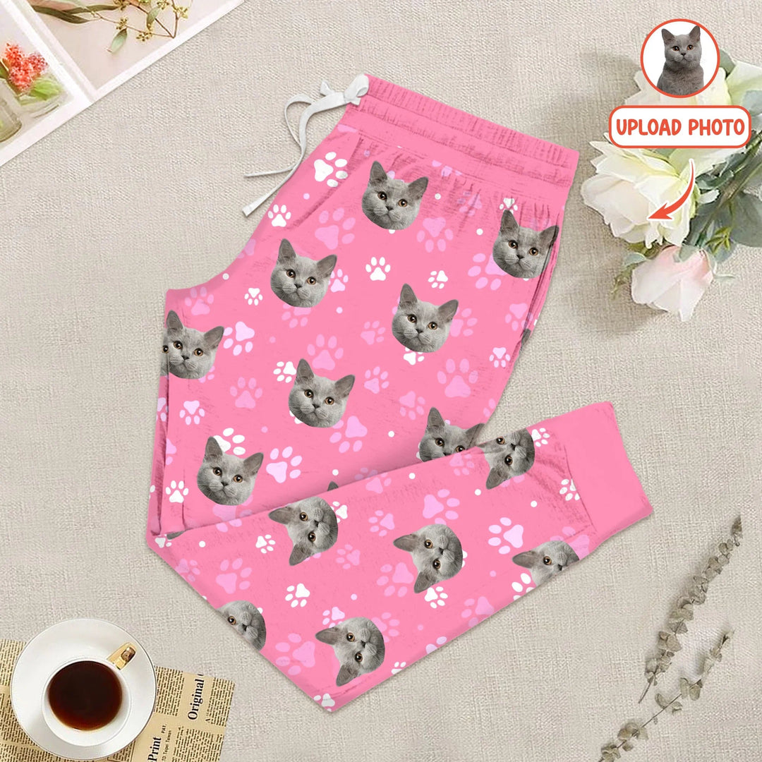 Custom Pet Face Photo Women Pajama Set For Christmas - Zumbamboo