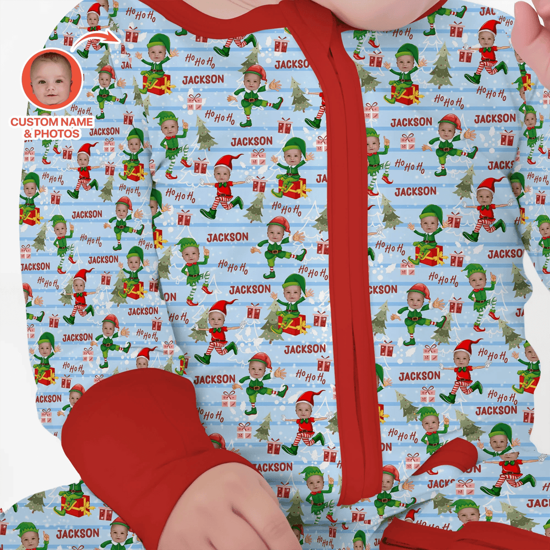 Custom Photo Baby Christmas Elf Convertible Zippy - Zumbamboo