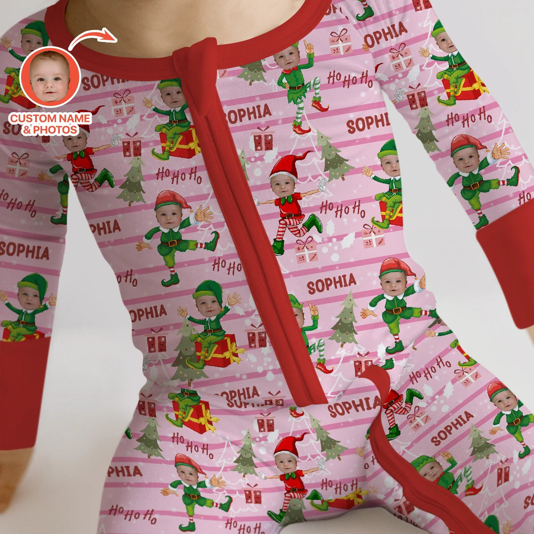 Custom Photo Baby Christmas Elf Convertible Zippy - Zumbamboo