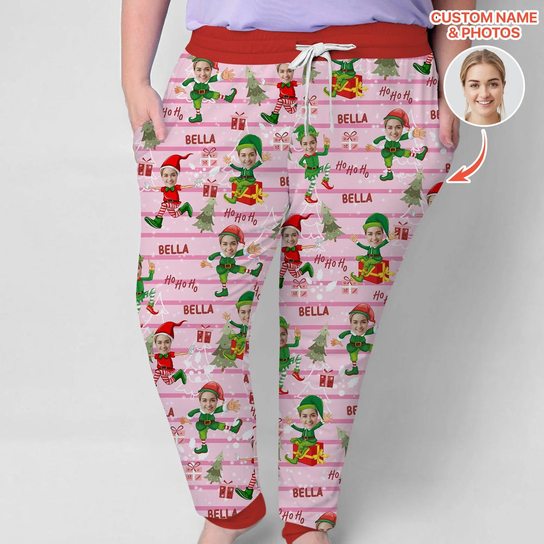 Custom Photo Baby Christmas Elf Women Pajama Set - Zumbamboo