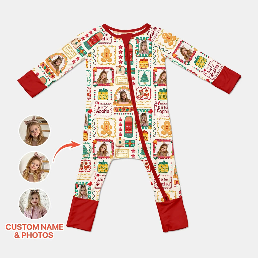 Custom Photo Christmas Frame Custom Name Convertible Zippy - Zumbamboo