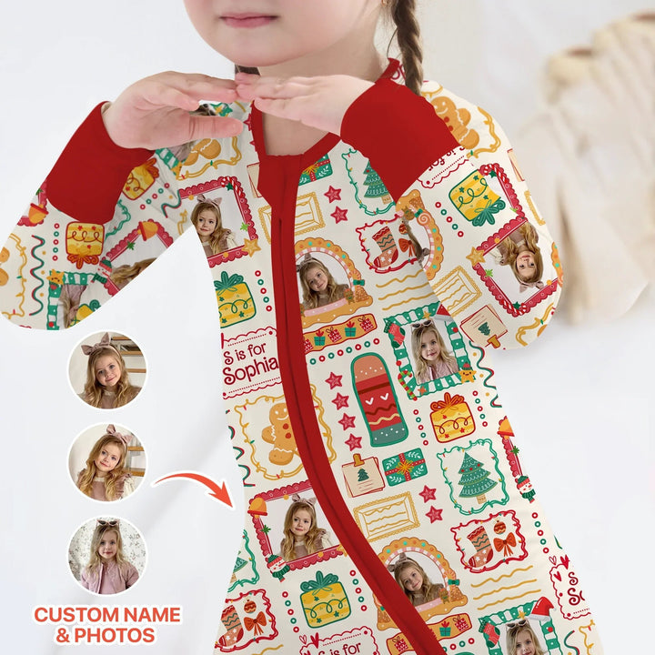 Custom Photo Christmas Frame Custom Name Convertible Zippy - Zumbamboo