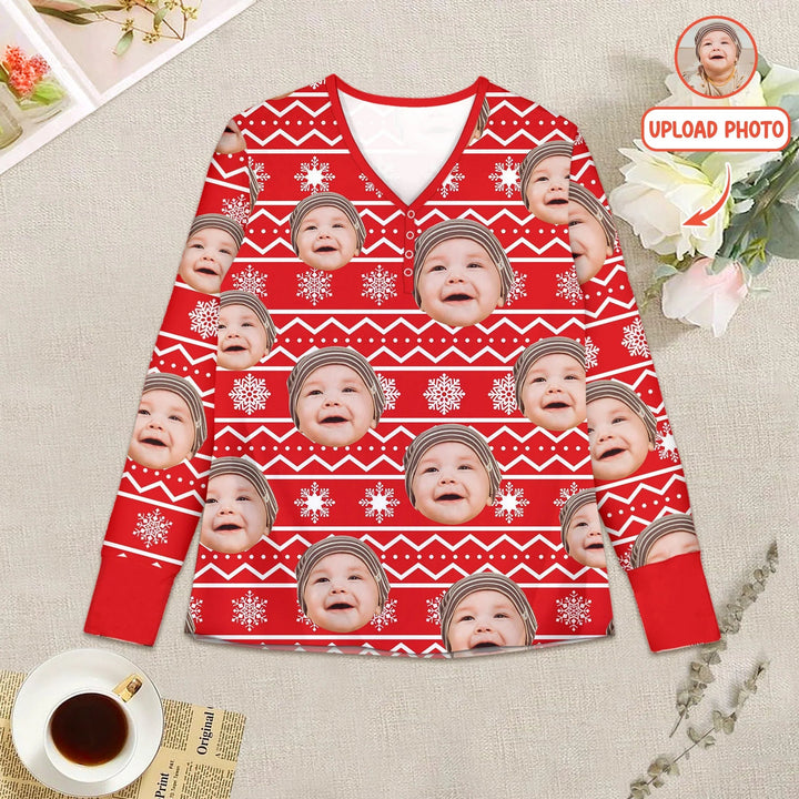 Custom Photo Christmas Women Pajama Set - Zumbamboo