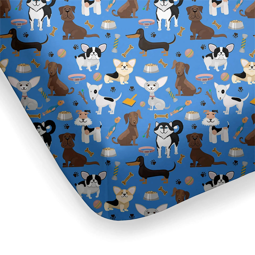 Dapper Dogs Fitted Crib Sheet - Zumbamboo