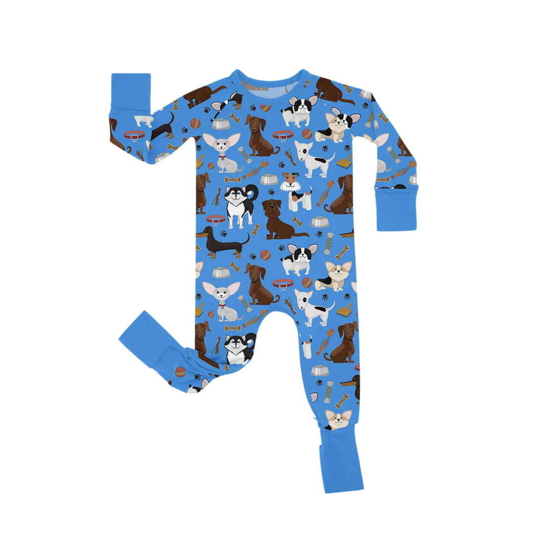 Dapper Dogs Crescent Zippered Romper