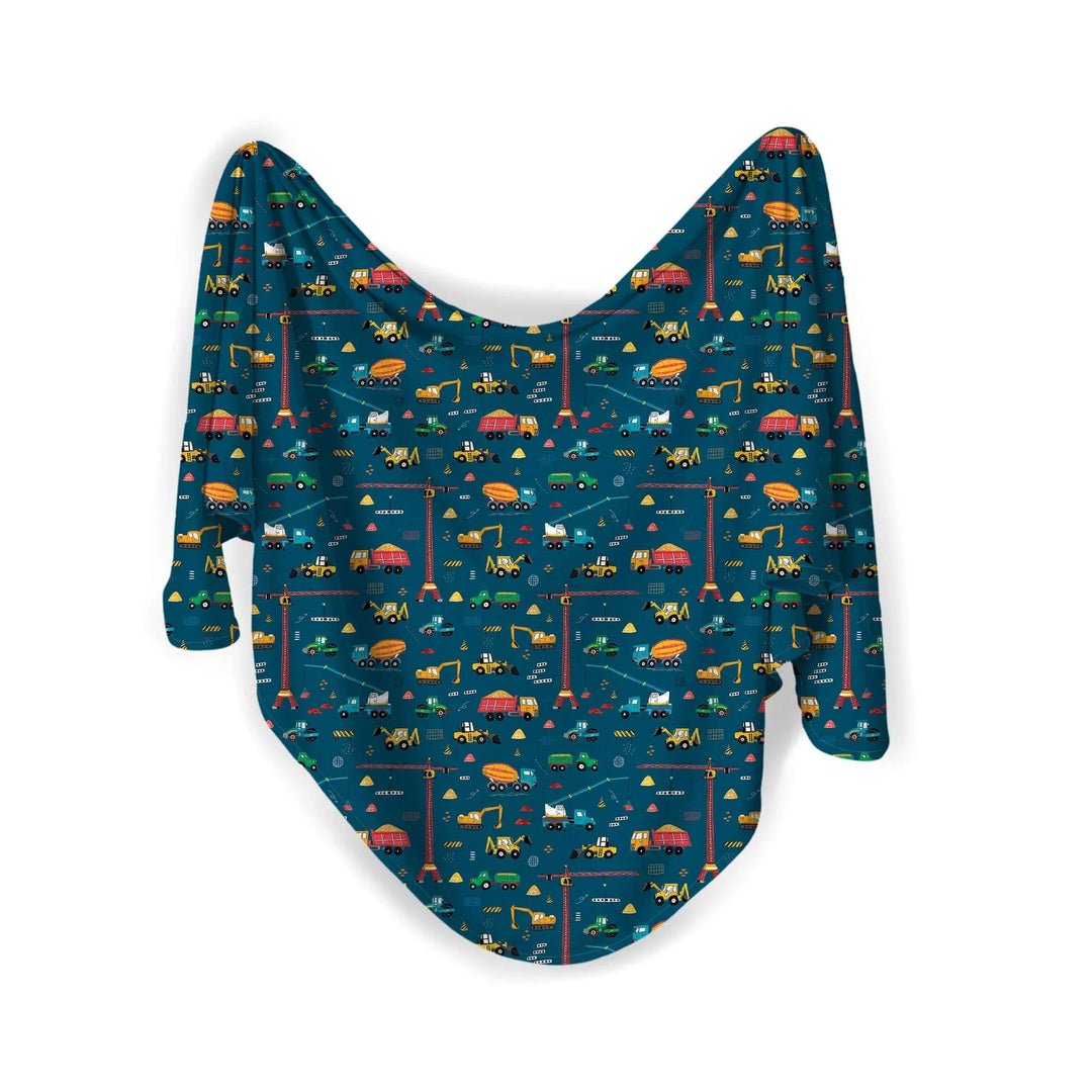 Dark Slate Gray Construction Swaddle Blanket - Zumbamboo