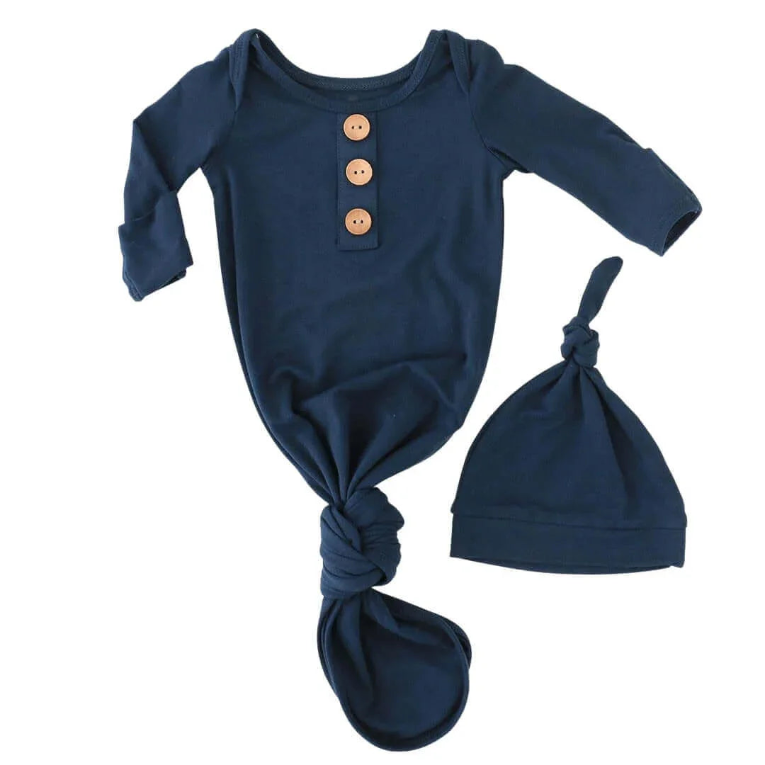 Solid Knot Gown , Solid Knot Gown - Dark Navy / Knot gown only