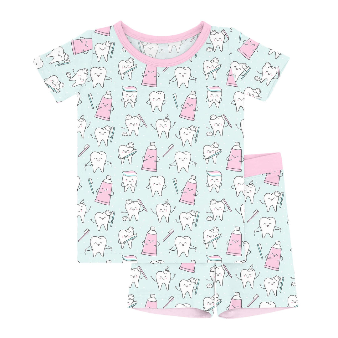Dental Two Piece Short Sleeve Shorts Pajama Set - Zumbamboo