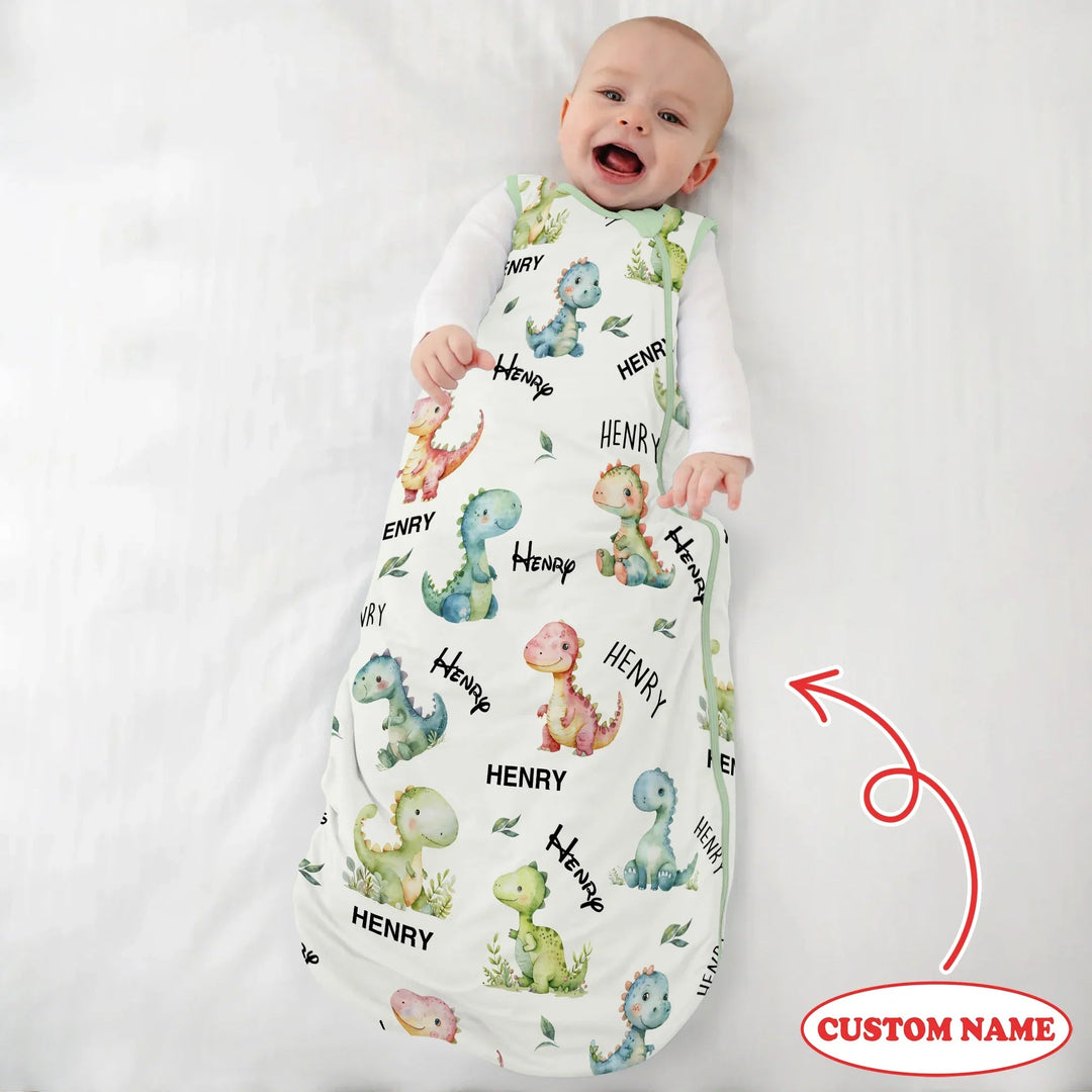Dinosaur Custom Name Sleep Bag 1.0 TOG - Zumbamboo