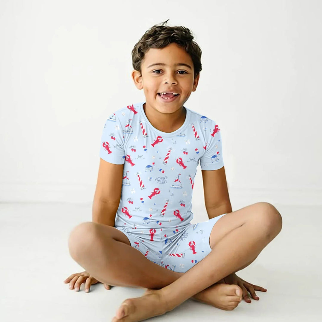 East Coast Two Piece Short Sleeve Shorts Pajama Set - Zumbamboo