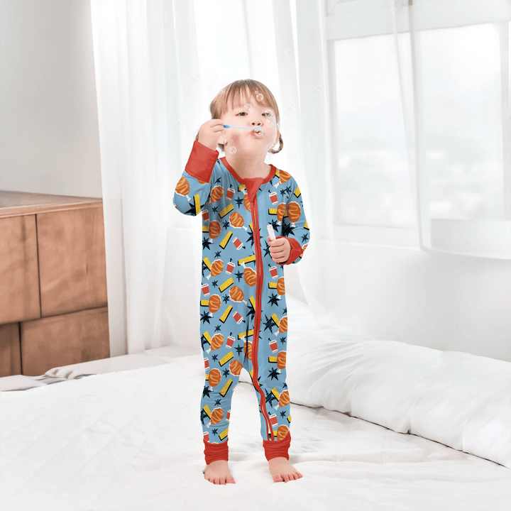 Fast Food Chicken Convertible Zippered Romper - Zumbamboo