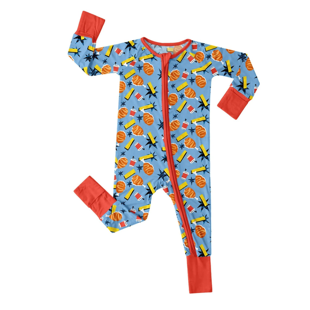 Fast Food Chicken Convertible Zippered Romper - Zumbamboo