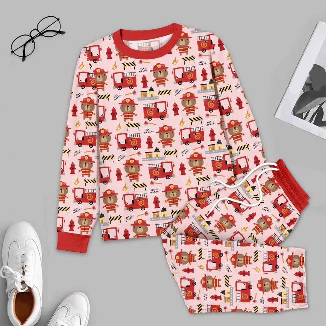 Firefighter Bears Men's Pajama Set , Firefighter Bears Men's Pajama Set - XS