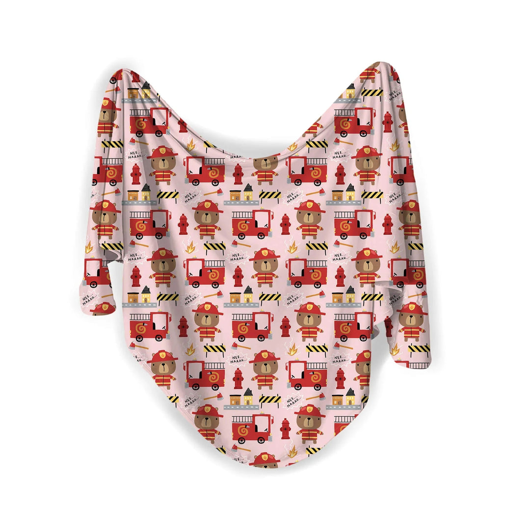 Firefighter Bears Swaddle Blanket - Zumbamboo