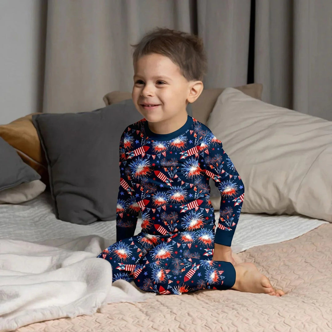 Firework Two Piece Long Sleeve Pajama Set - Zumbamboo