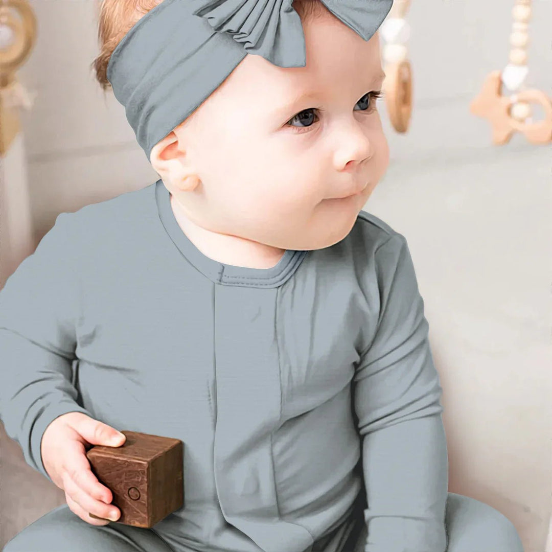 Fog Magnetic Footie Romper - Zumbamboo