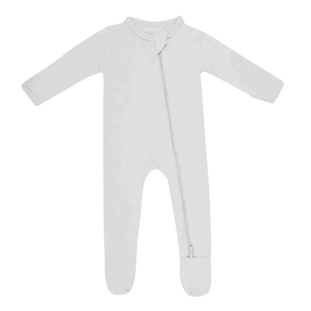 Footie Zippered Romper in White - Zumbamboo
