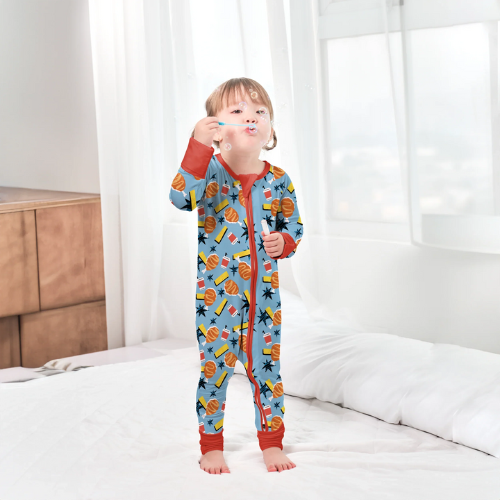 Fast Food Chicken Convertible Zippered Romper , Fast Food Chicken Convertible Zippered Romper - Newborn