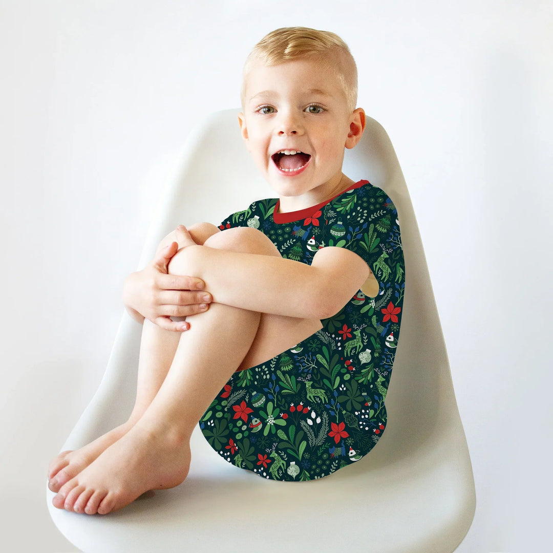 Garden of Joy Two Piece Short Sleeve Shorts Pajama Set - Zumbamboo