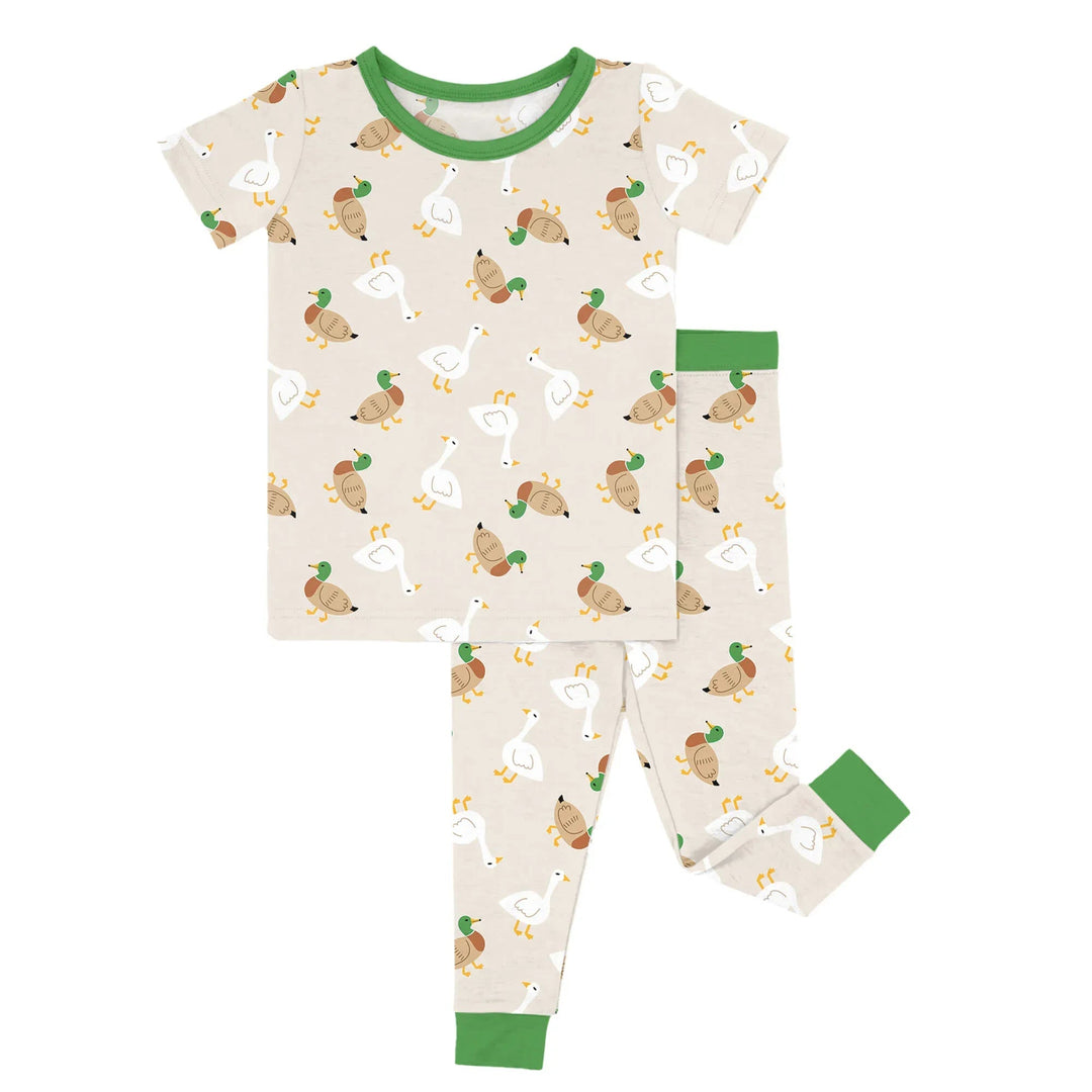 Geese And Ducks Two Piece Short Sleeve Pajama Set - Zumbamboo