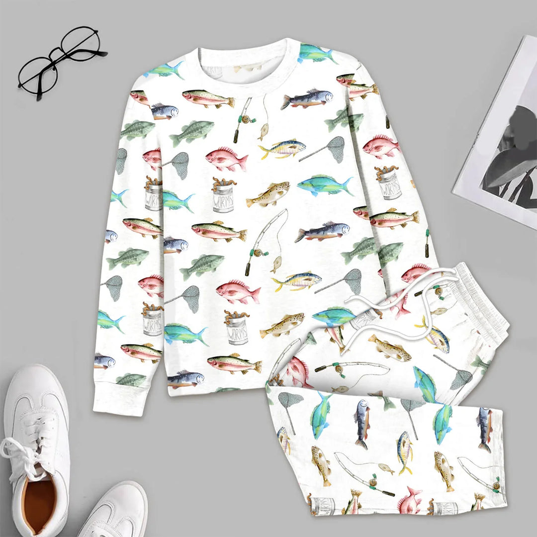 Gone Fishing Men's Pajama Set , Gone Fishing Men's Pajama Set - XS