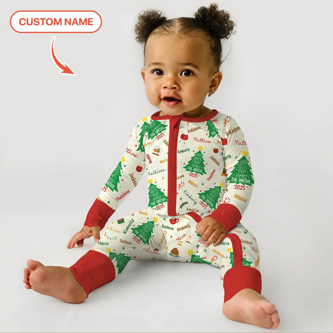 God Bless Our Family Custom Name Convertible Zippy - Zumbamboo