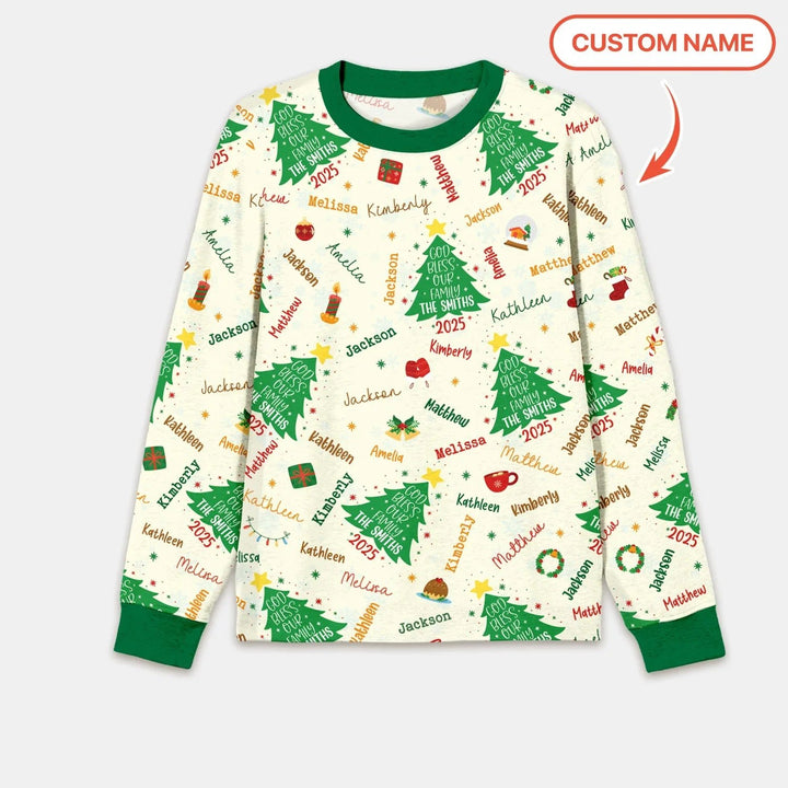 God Bless Our Family Custom Name Men's Pajama Set - Zumbamboo